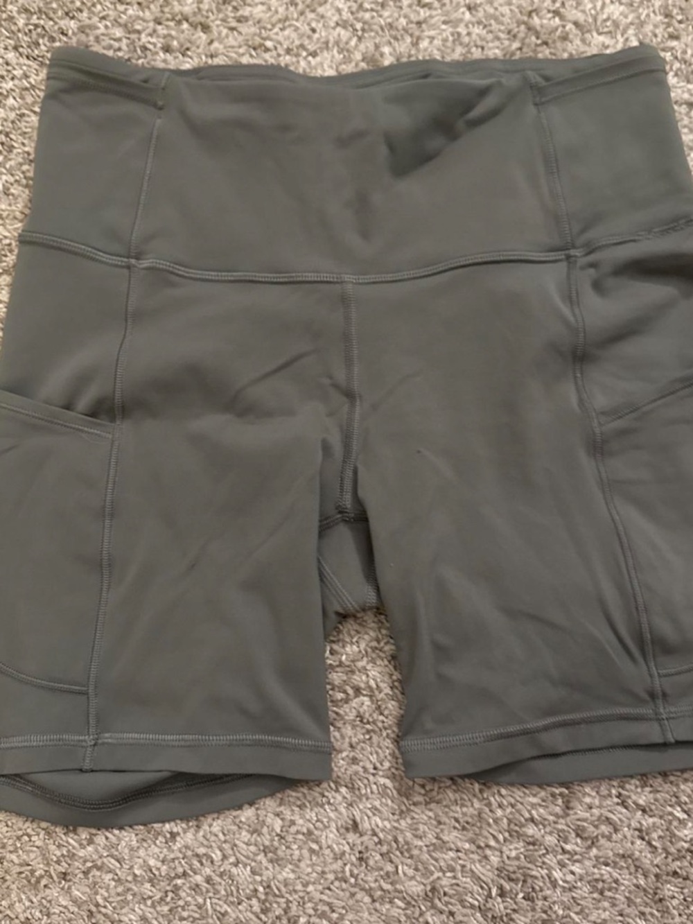 lululemon athletica Olive Green High-Rise Bike Shorts with Side Pockets